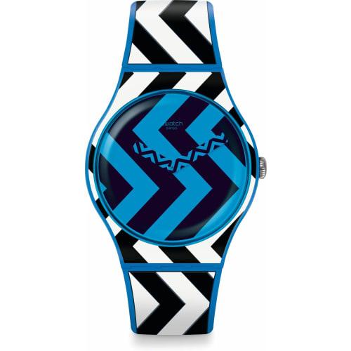 

Swatch BLUZAG NEW GENT Watch SUOS111, Officially Imported, Blue
