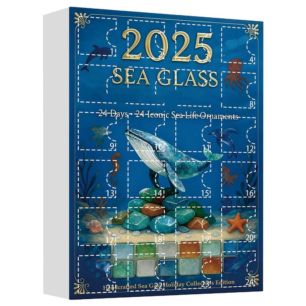 2026 Christmas Calendar Advent 2D Acrylic Sea Animals Ornament 24 Flat Days Countdown Calendar To Christmas Toys Pendant decor