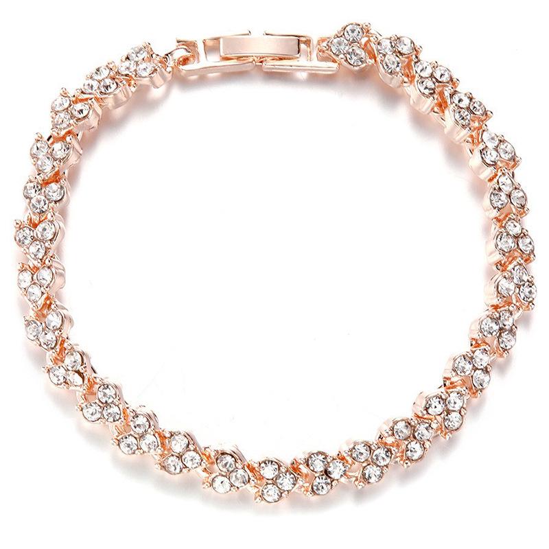Heart-Shaped Rhinestone Silver-Plated Bracelet: Women's Crystal Fashion Hand Ornament