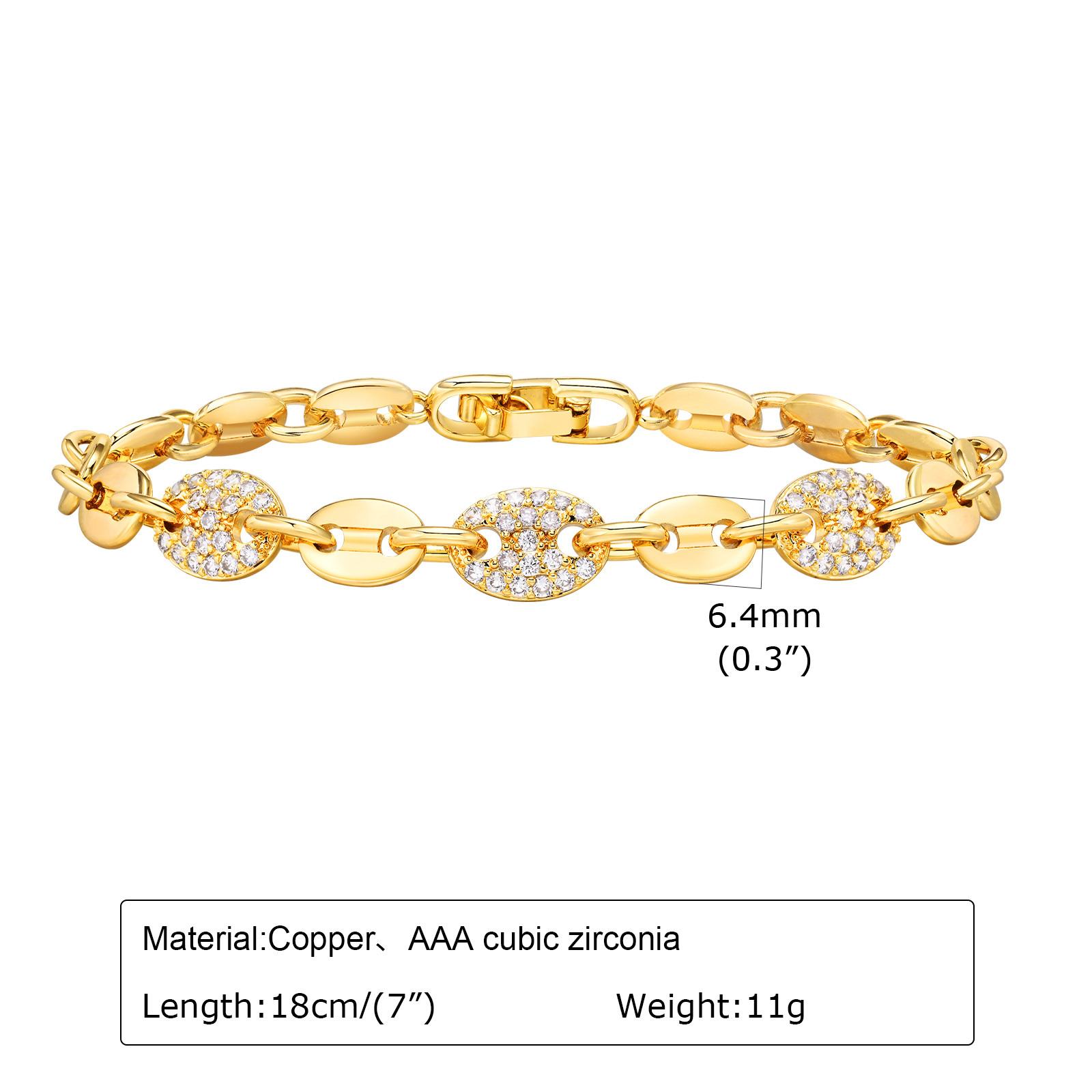 

Elegant Pave Link Women s Chain Bracelets Cubic Zirconia Inlay Statement Jewelry