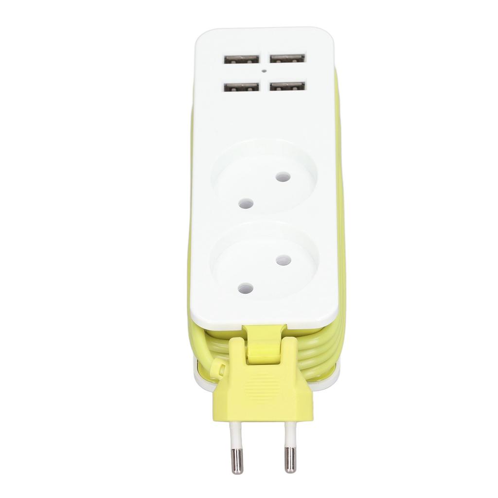 Régua de Energia 1200W 10A 2 Tomadas Redondas 4 Portas USB Tomada de Energia para Telefone Laptop