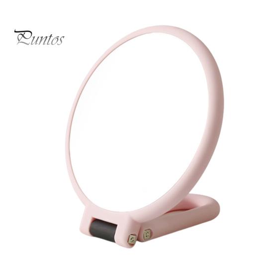 

Двустороннее увеличительное зеркало для макияжа, ручное зеркало с регулируемой ручкой на 360 градусов, компактное портативное дорожное зеркало для макияжа светло-розовый