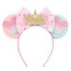 Trip Mickey Ears Headband For Girls Women Sequin Castle 5"Bow Hairband Festival Party Cosplay DIY Hair Accessories