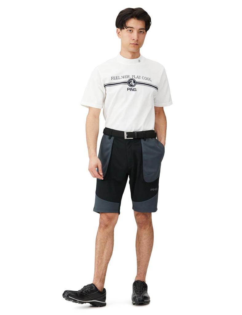 PING Apparel Men's AddElm Series Shorts (Add.03/boost: Body Support & All-Direction Stretch) / Golf Conditioning / 621-4132101 010_Black, Size 3L