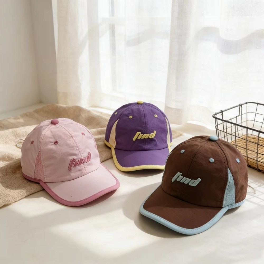 Thin Kids Sun Hats Letter Embroidery Outdoor Sunshade Caps Quick Dry Caps for Children Aged 2-8