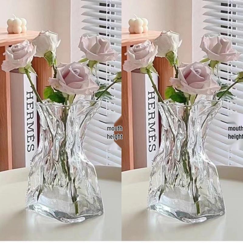 Large Light Luxury Glass Vase for Living Room: Hydroponic Plant & Flower Arrangement
