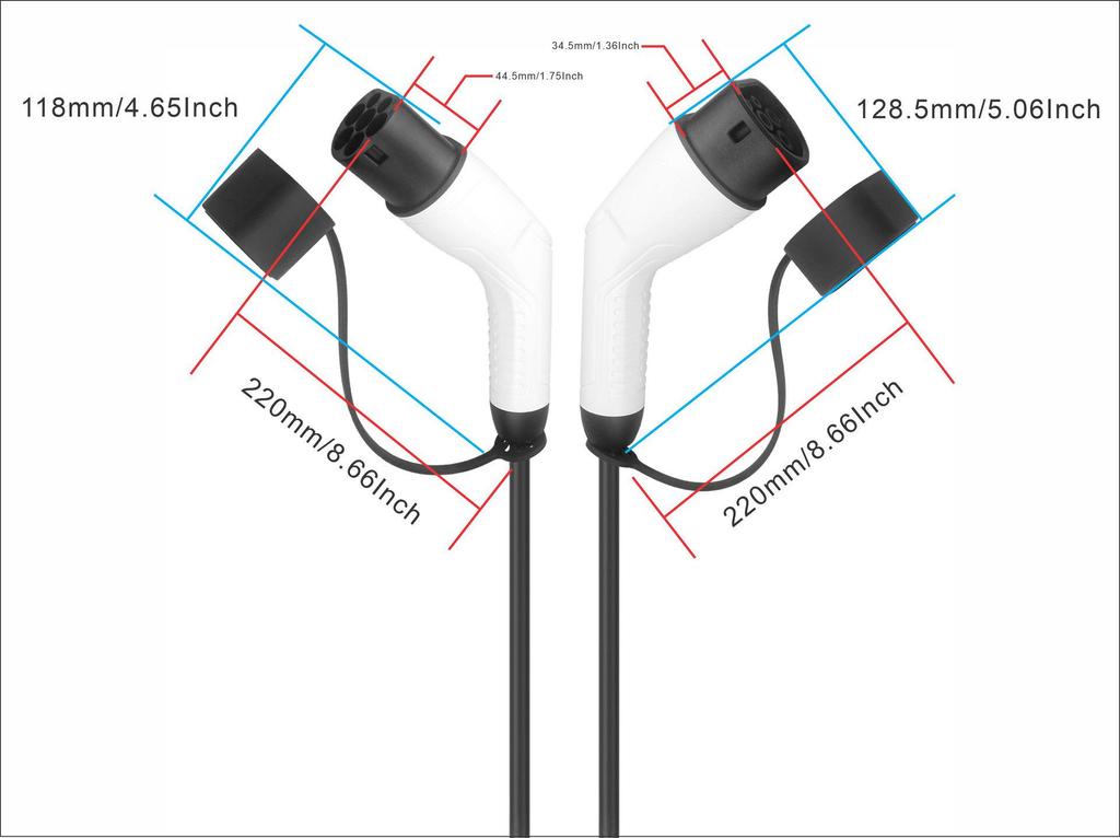 European Standard Dual-Head 16A/32A AC Portable Charger with Multiple Power Options