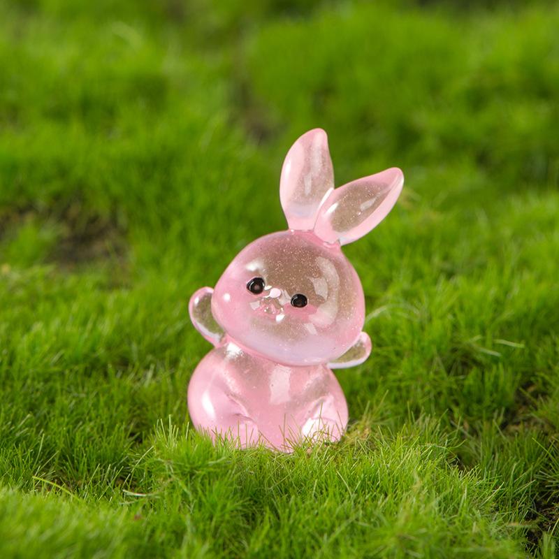 

Светящийся в темноте кролик из смолы украшение микро ландшафтный сад настольный автомобиль мультфильм милый светящийся кролик украшения аксессуары 10pcs розы красного