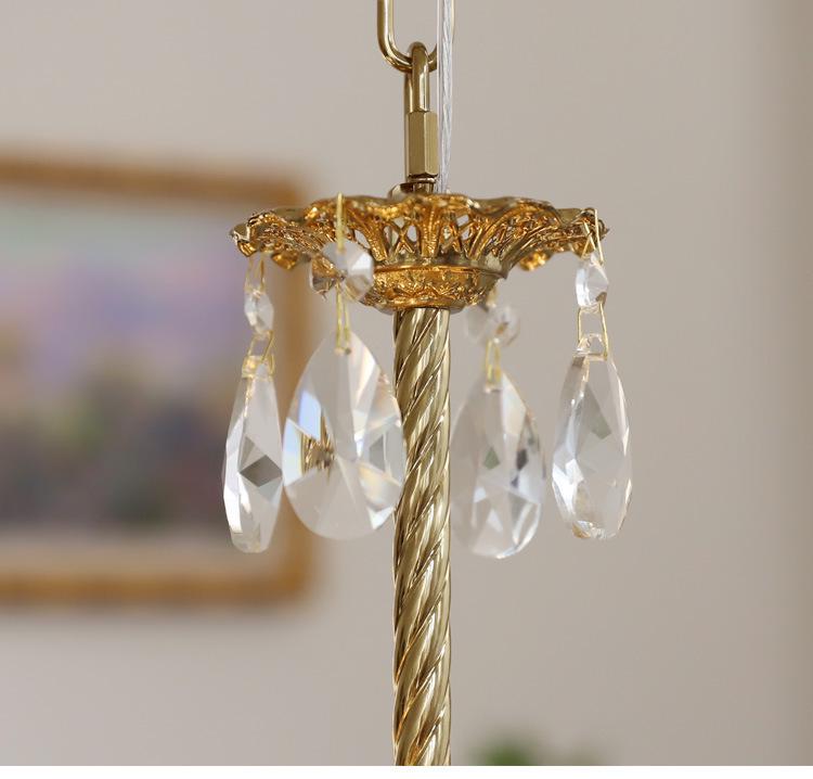 Vintage French Crown Crystal Chandelier - All-Copper Full Spectrum for Living Room, Bedroom, Entry, Bedside, or Wedding Décor.