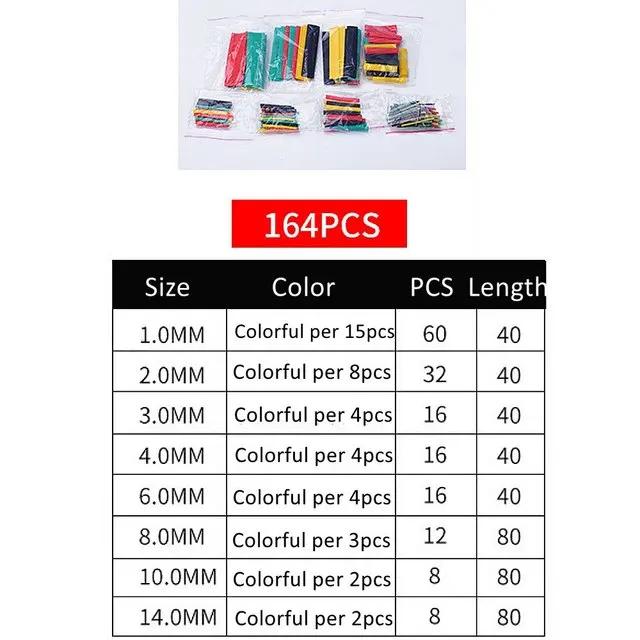 

164pcs Heat Shrink Tube Insulation Sleeve Set, Environmental Protection Electrical Cable Wire Shrink Wrap