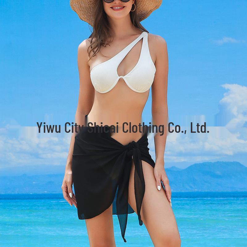 Leopard Print Pearl Chiffon Beach Cover-Up for Sun Protection