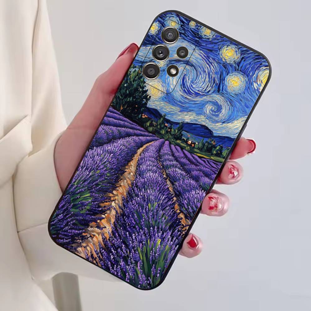 Coque de téléphone esthétique Van Gogh A-Art pour Samsung S25,S24,S21,S22,S23,S30,Ultra,S20,Plus,Fe,Lite,Note,10,Housse Noire