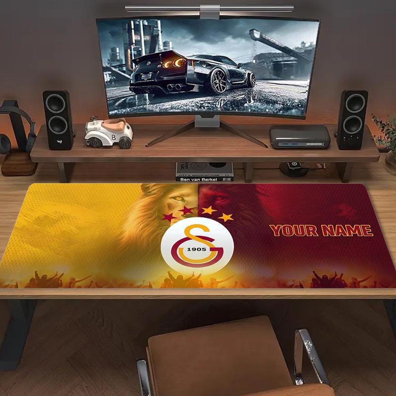 Custom Name Galatasaray Fc Mouse Pad Large Gaming Table Cushion Nonslip Laptop Tablet Big Mousepad Xxl Mat Mini Pc Playmat With Lock Edge
