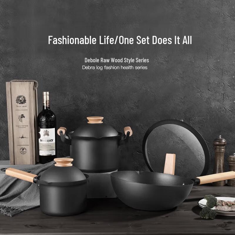 Debolai Feigelas Cast Iron Wok 6-Piece Set