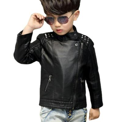Boys Coat Children's Pu Jacket Kid Outwear Solid Long Sleeve Casual Motorcycle Jacket  Spring Autumn