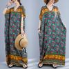 Dimanaf 2024 Plus Size Dress Women Summer V-Neck Sundress Bohemian Floral Print Loose Big Oversize Maxi Dress 5130