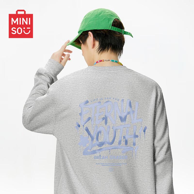 

MINISO Men s Retro Casual Crewneck Sweatshirt 3XL