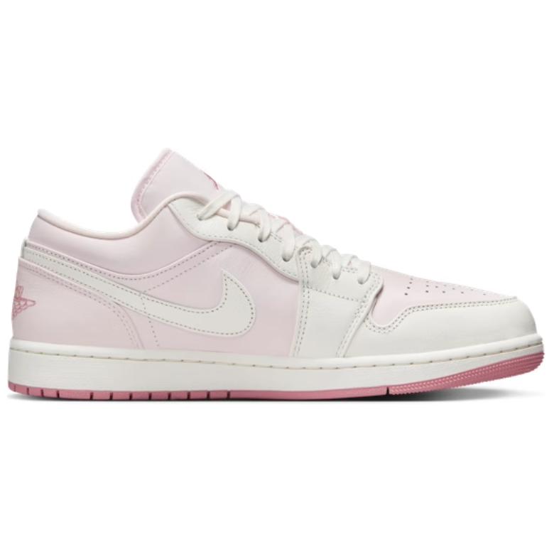 New Jordan Air Jordan 1 Slip Resistant Abrasion Resistant Low top Vintage Basketball Shoes Unisex White Pink IH0823-611