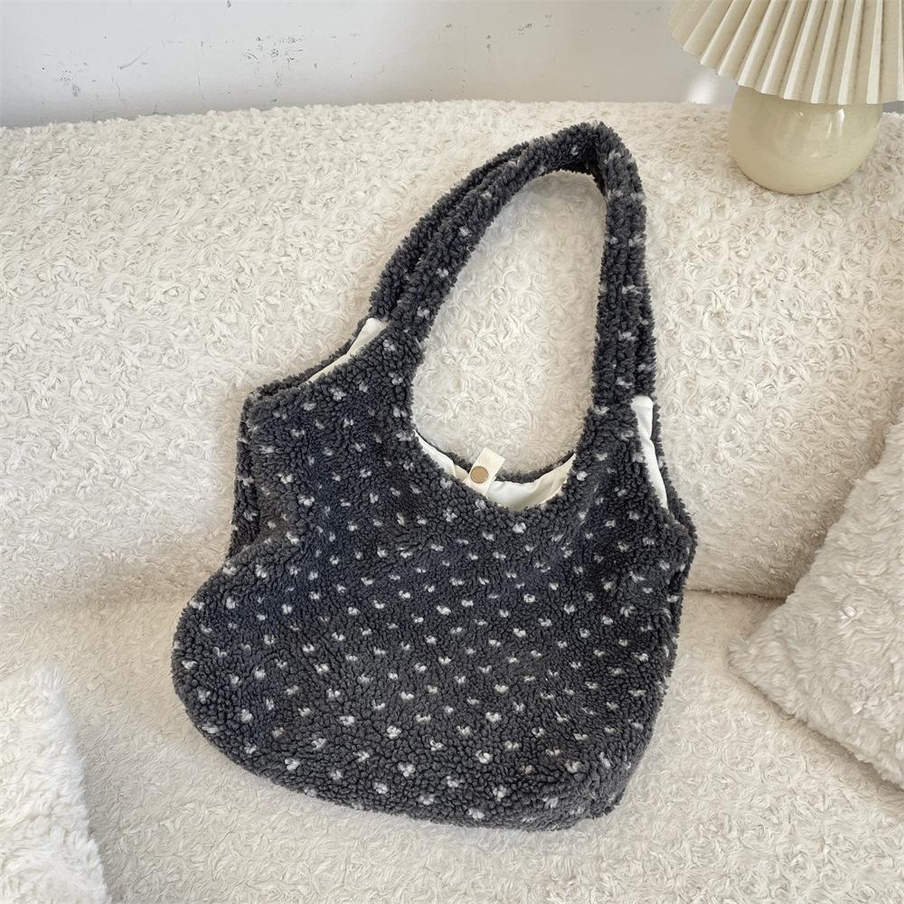 11 Autumn and Winter New Women's Bags, Love Lamb Plush Tote Bags, Women's Shoulder Bags, Portable Vest Bags
