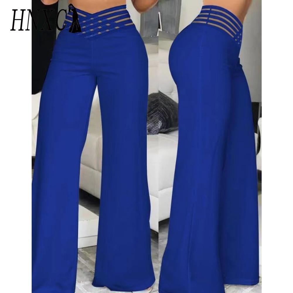 

HNXC Женские модные повседневные брюки и капри с однотонным принтом XXXL небесный синий