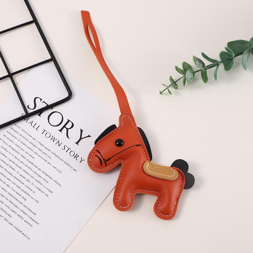 New leather creative simulation pony lanyard luggage clothes keychain bag pendant pendant jewelry accessories