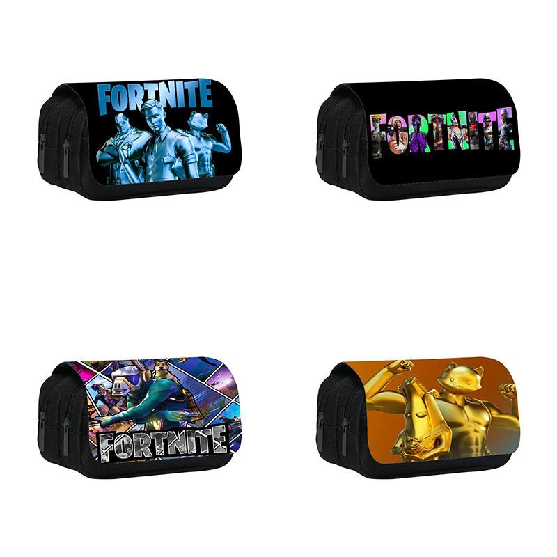 Fortnite Stifteetui mit großem Fassungsvermögen Activity Stifttasche Cartoon-Aufdruck Klappe Schreibtisch-Etui Niedliche Anime-Taschen Schülerbedarf Geschenk Spielzeug