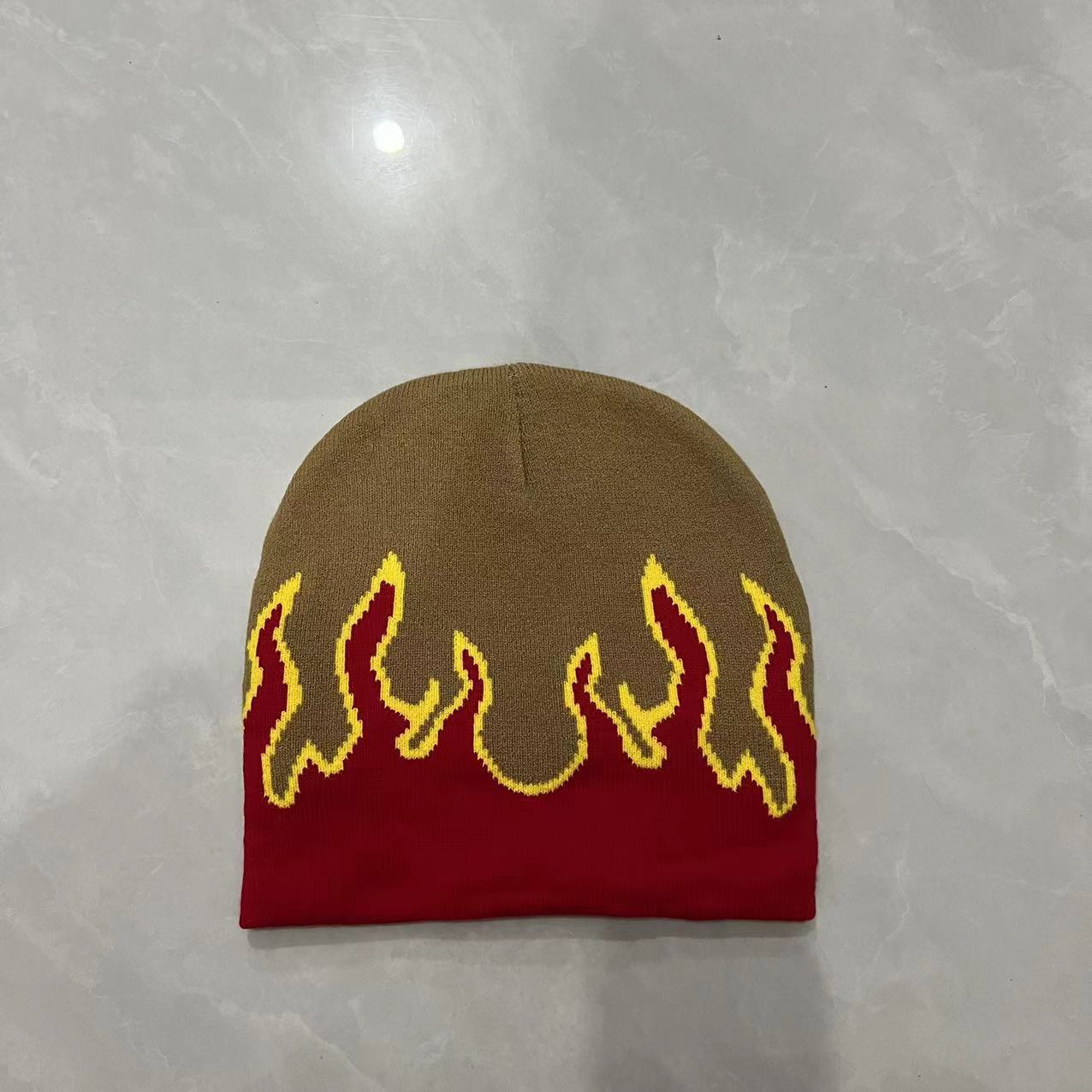 

JYL TS DIY Flame Beanie Men European Hip-hop Street Warm Knit Hat Acrylic 1222Mao12334 средний бирюзовый