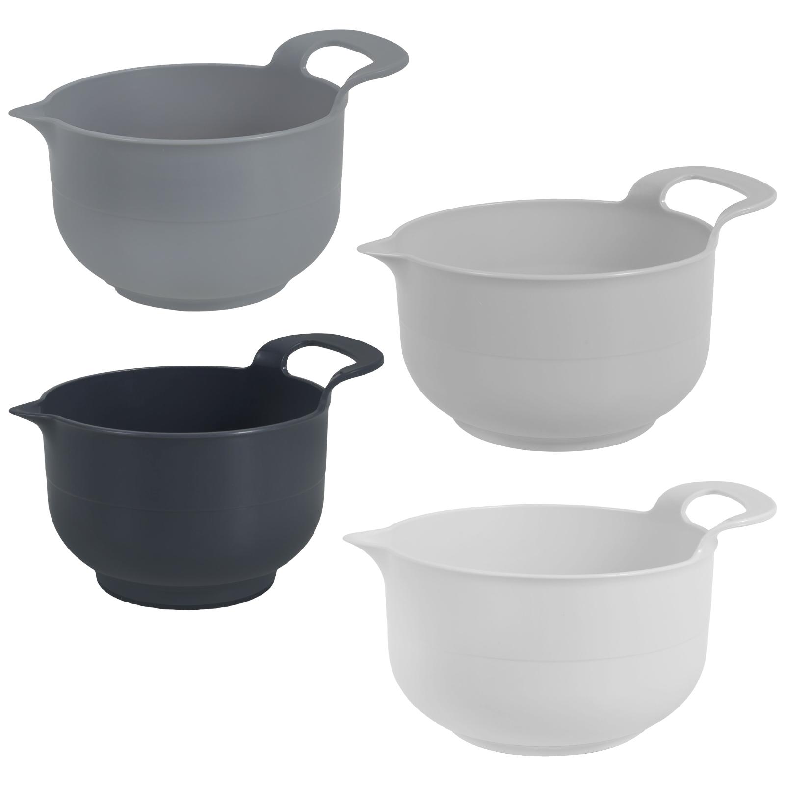 

4Pcs Plastic Mixing Bowl Set Reusable Plastic Nesting Mixing Bowl Multifunctional Nesting Container for Kitchen Cooking Baking серый