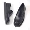 New Arrival Slip On Men Loafers Black Genuine Leather Sewing Casual Shoes Round Head Height Increased Comfort Business Shoes Men