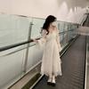 Hepburn French Long Dress Autumn Dress New Design Sense Is Very Fairy Waist Thin Long Sleeve Dress Children