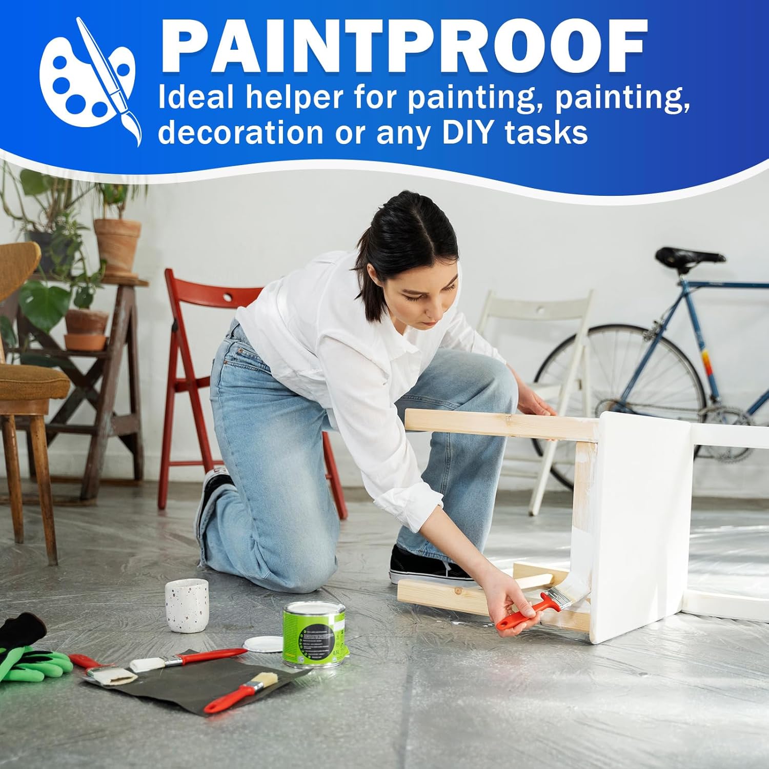 

Упаковка 24 шт. 12 x 9 футов 0,4 мил Большое малярное пластиковое полотно для защиты от капель Лист для покраски - Легкий и прочный пылезащитный чехол - Прозрачный пластиковый лист - Пластиковая пленка - Пластик