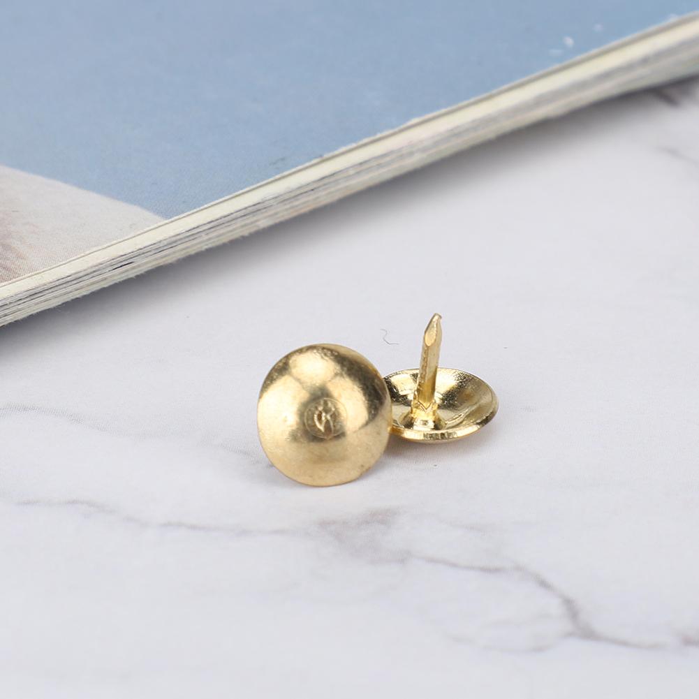 300PCS Upholstery Nails Tacks Stud Pushpin Smooth Surface Decorative Furniture Nails Pins(Yellow )