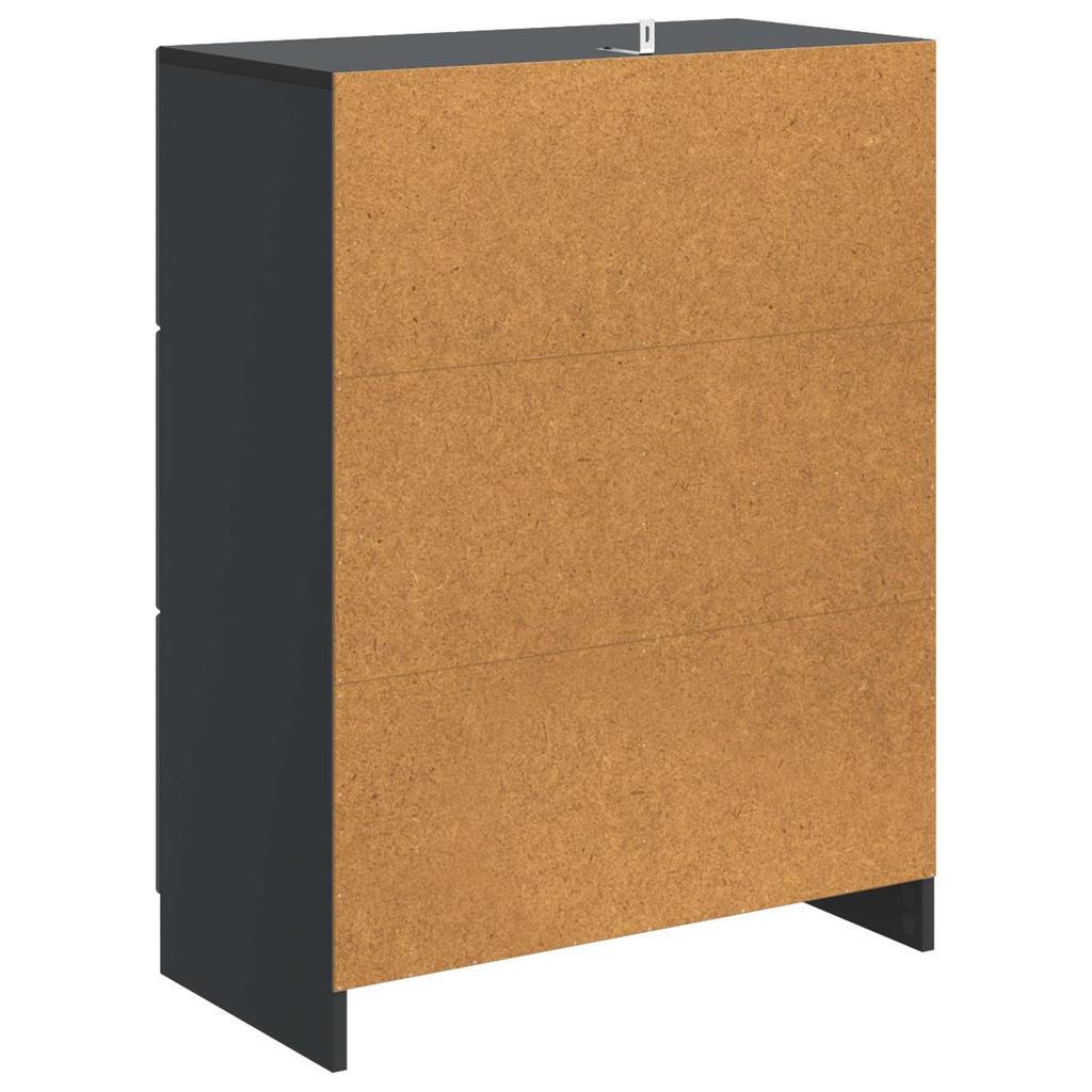 Black Sideboard 66 x 34.5 x 87 cm Particleboard