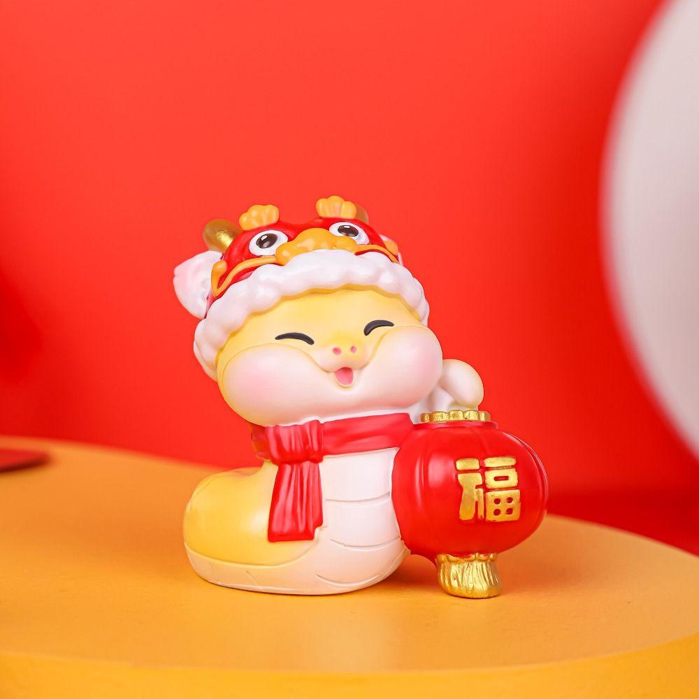 Zodiac Snake New Year Snake Statue Cute Lucky Small Snake Ornament  Spring Festival Ornament