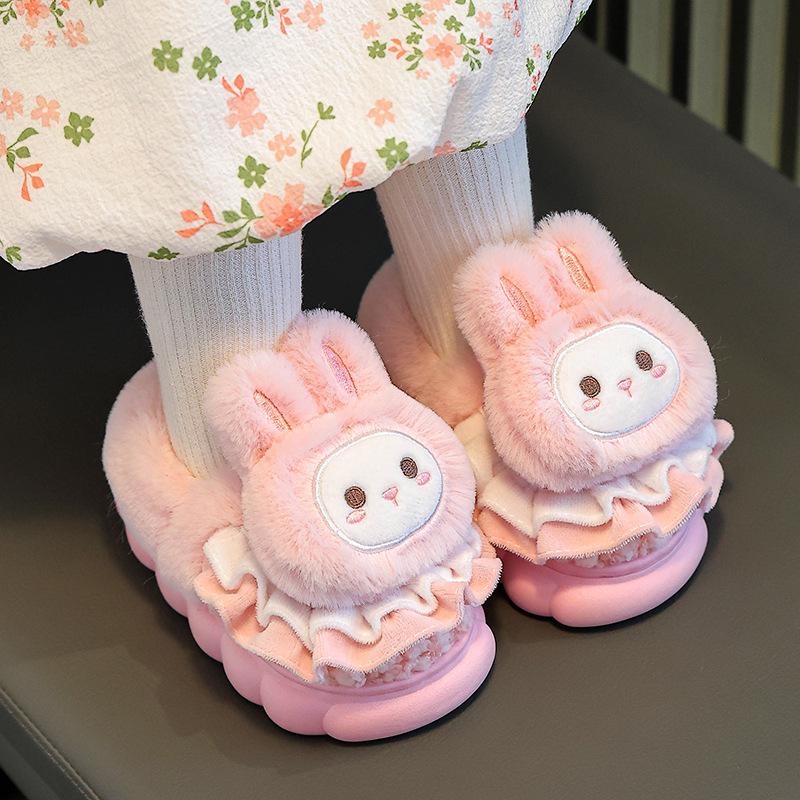 Kinder Cartoon Plüsch Baumwoll Hausschuhe: Herbst/Winter Hausschuhe für Jungen & Mädchen
