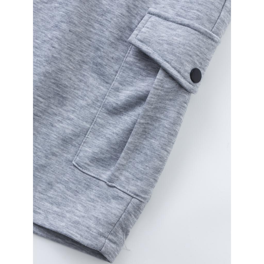 Men's Casual -color Sportswear Shorts, Men's Multi-pocket Drawstring Shorts