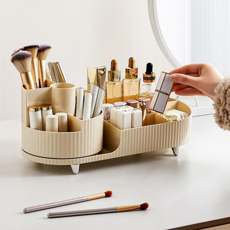 Rotating Cosmetic Storage Box with 360 Degree Swivel for Neat Makeup Organization