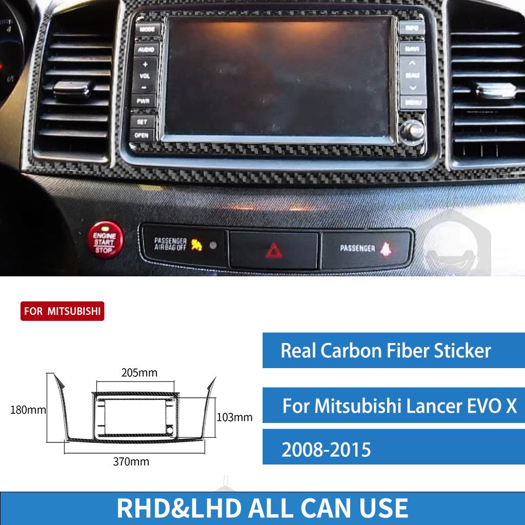 For Mitsubishi Lancer Evolution EVO X 2008-2015 Center Full Set Suit Cover Real Carbon Fiber Sticker Car Interior Accessories