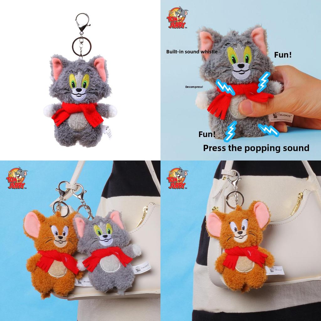 Tom und Jerry Cartoon Plüsch Schlüsselanhänger Mit Super Weichem Kurzem Plüsch Für Kinder Geschenk