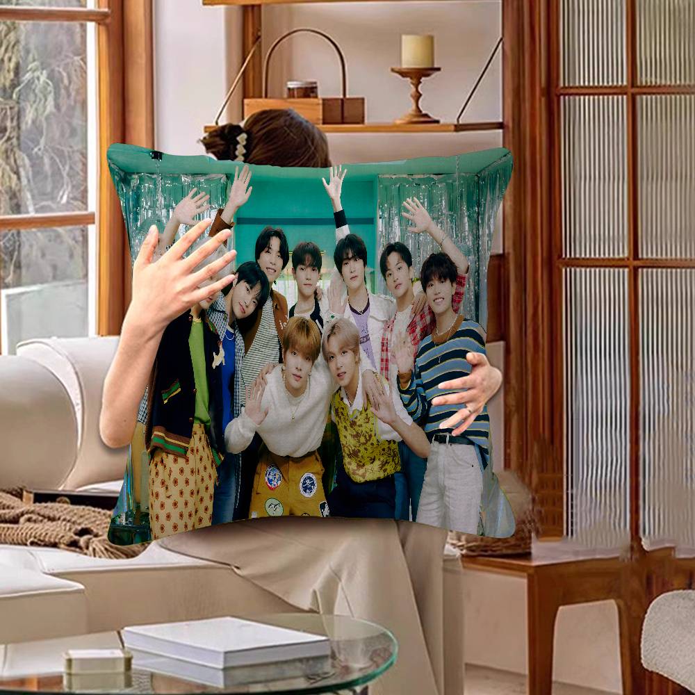 Kpop Style N-Nct 127 Cushion Cover Pillow Cover Decor Pillowcase Printed Cushion Case For Couch