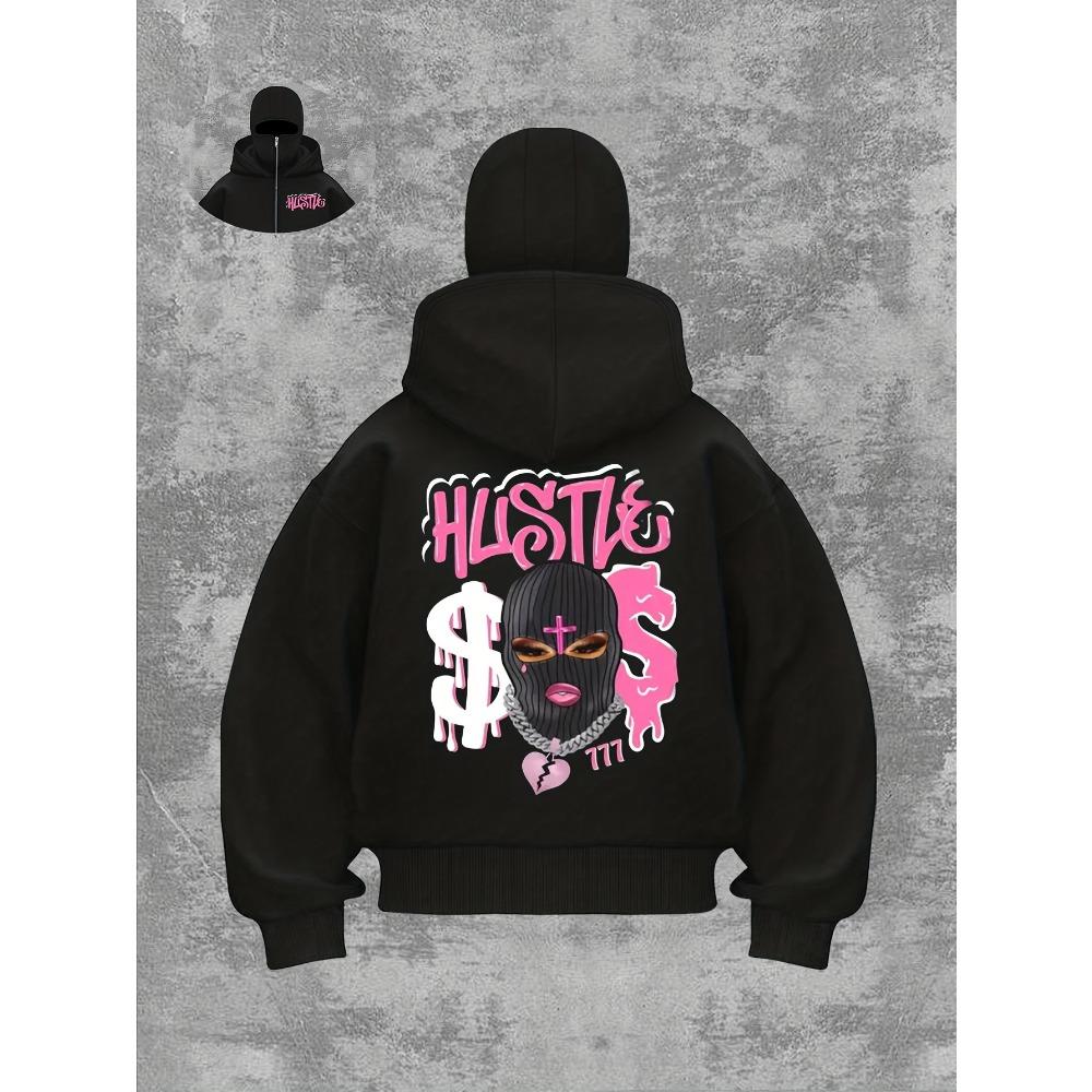 

Women s Fashionable Casual Christmas Print Masked Zipper Sweatshirt Hooded Sweatshirt XXL