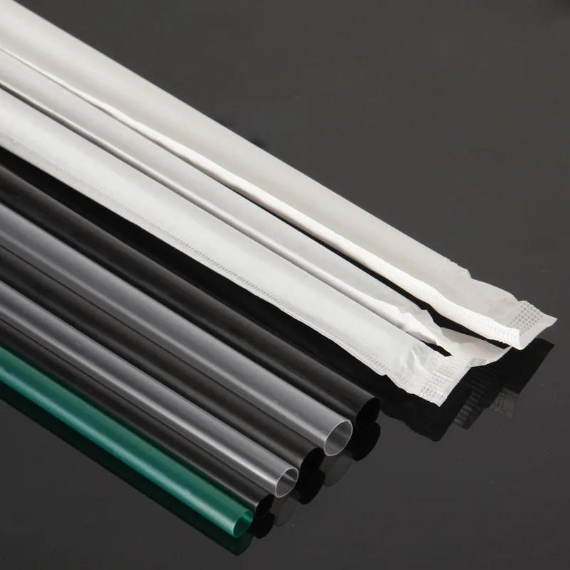 Unabhängige Papierverpackung Einweg Grün Kaffee Strohhalm Schwarz Gerade Strohhalm Saftgetränk Milch Tee Strohhalm Plastik Strohhalme