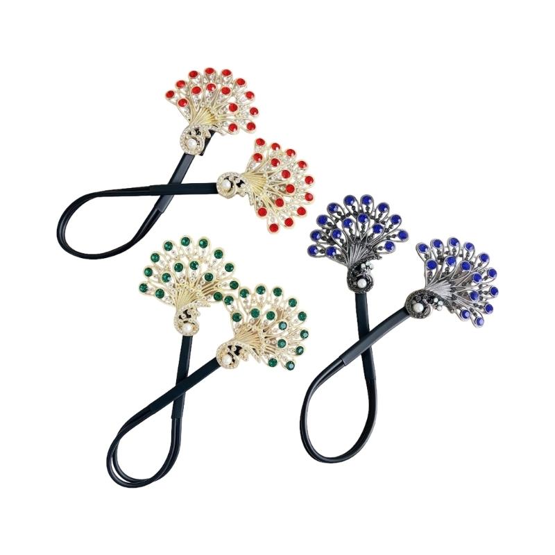 

Peacocks Shaped Hairpin Strong Grip Alloy Materials For Gym Party Quick Hairstyling 1