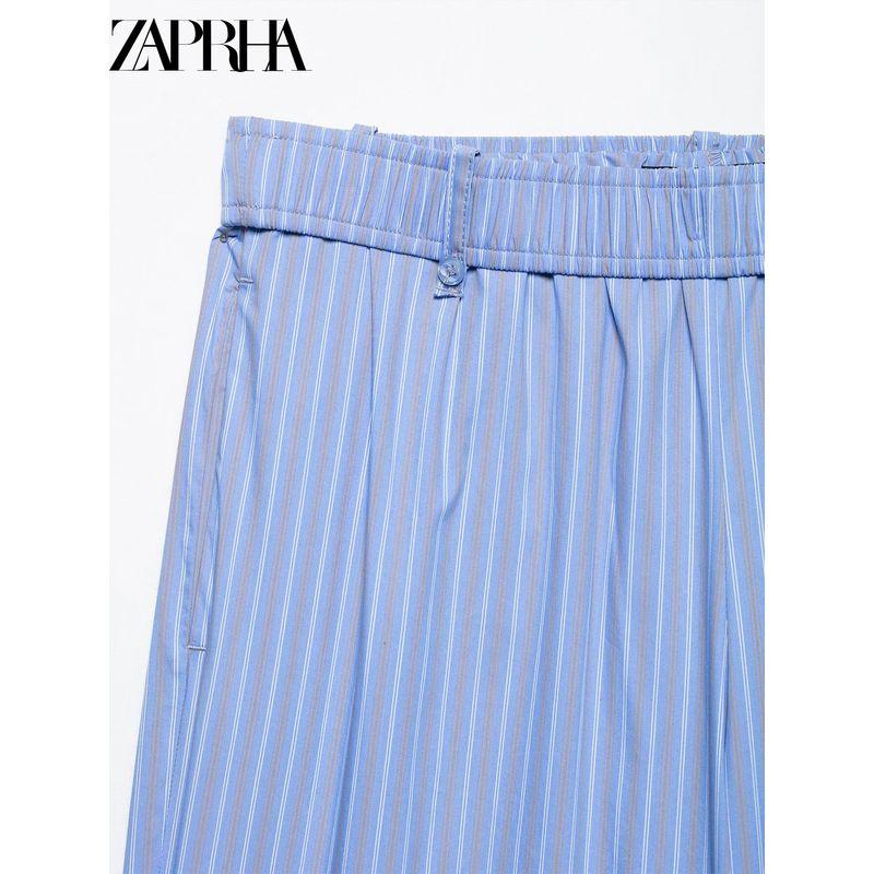 Zaprha 2025 New Arrival Fashion Loose Feeling Stripes Plaid Mid Waist Casual Pajamas Style Pants Female 6929414