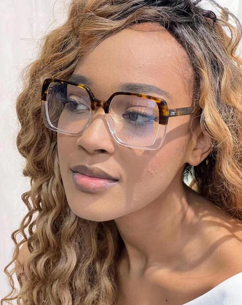 Women's Trendy Large Frame Anti-Blue Light Glasses - Cross-Border Myopia Douyin Style