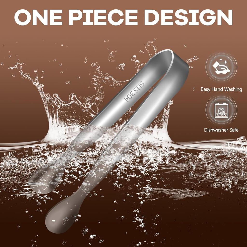 HOTEC 12-Pack Mini Sugar Tongs Stainless Steel Ice Tongs 4.3Inch Serving Tongs for Coffee Bar, Tea Party, Appetizers, Desserts, Buffet – Food-Grade