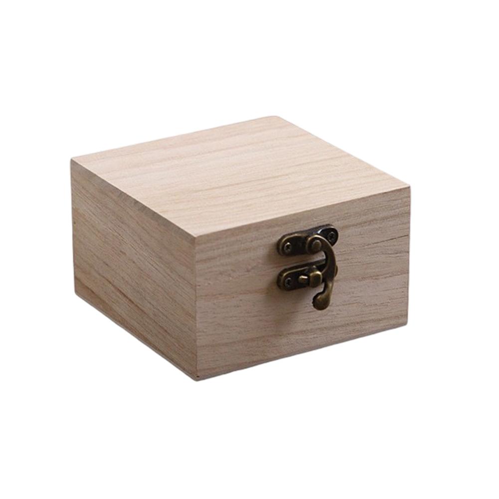 

1Pcs Jewelry Storage Box 10x10x6CM Square Wooden Storage Box Retro Flip-Top Wooden Box Giving Box With Lid Clasp Locking