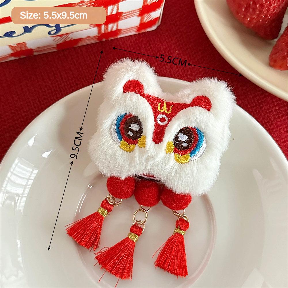 1pc Lion & Gold Ingot Brooch Set, Plush Awakening Lion for Chinese New Year Gift, Pet Collar & Backpack Lucky Charm