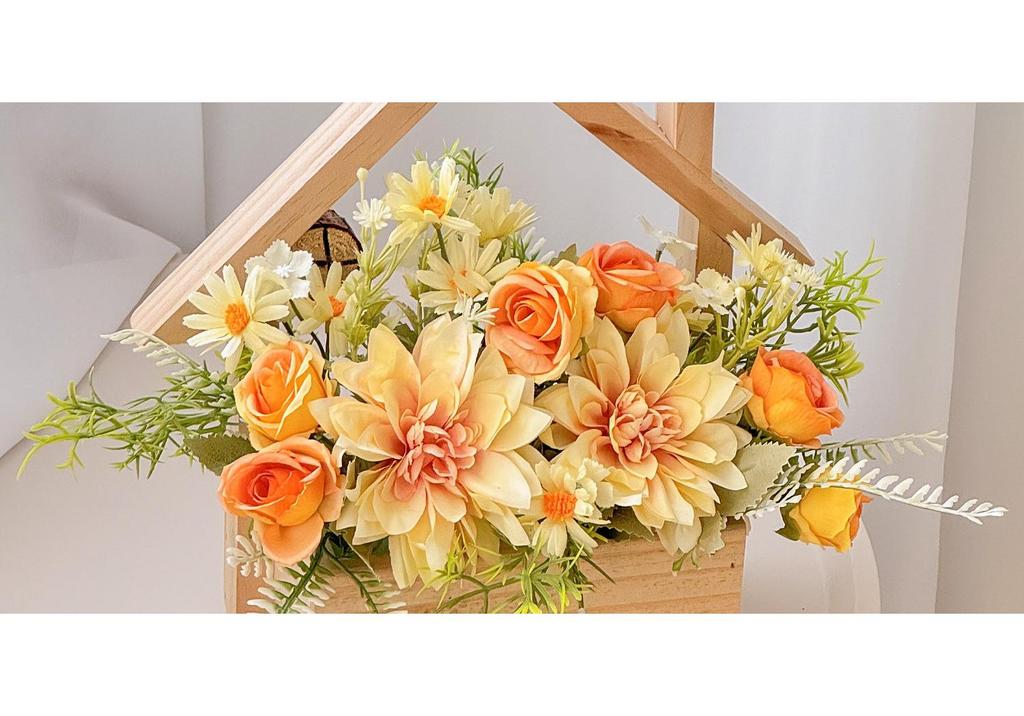 Wall Hanging Artificial Flower Pot for Living Room TV Background with Greenery Planter.