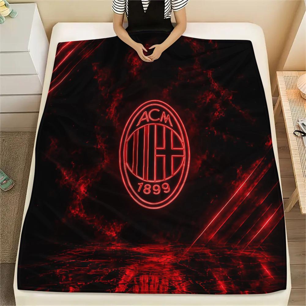 Associazione Calcio Milan Flannel Blanket, High quality Comfortable for All Seasons, Home Decor, Warmth and Comfort